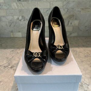 Christian Dior Lovely Cannage Peep Toe Black size 39 (9)